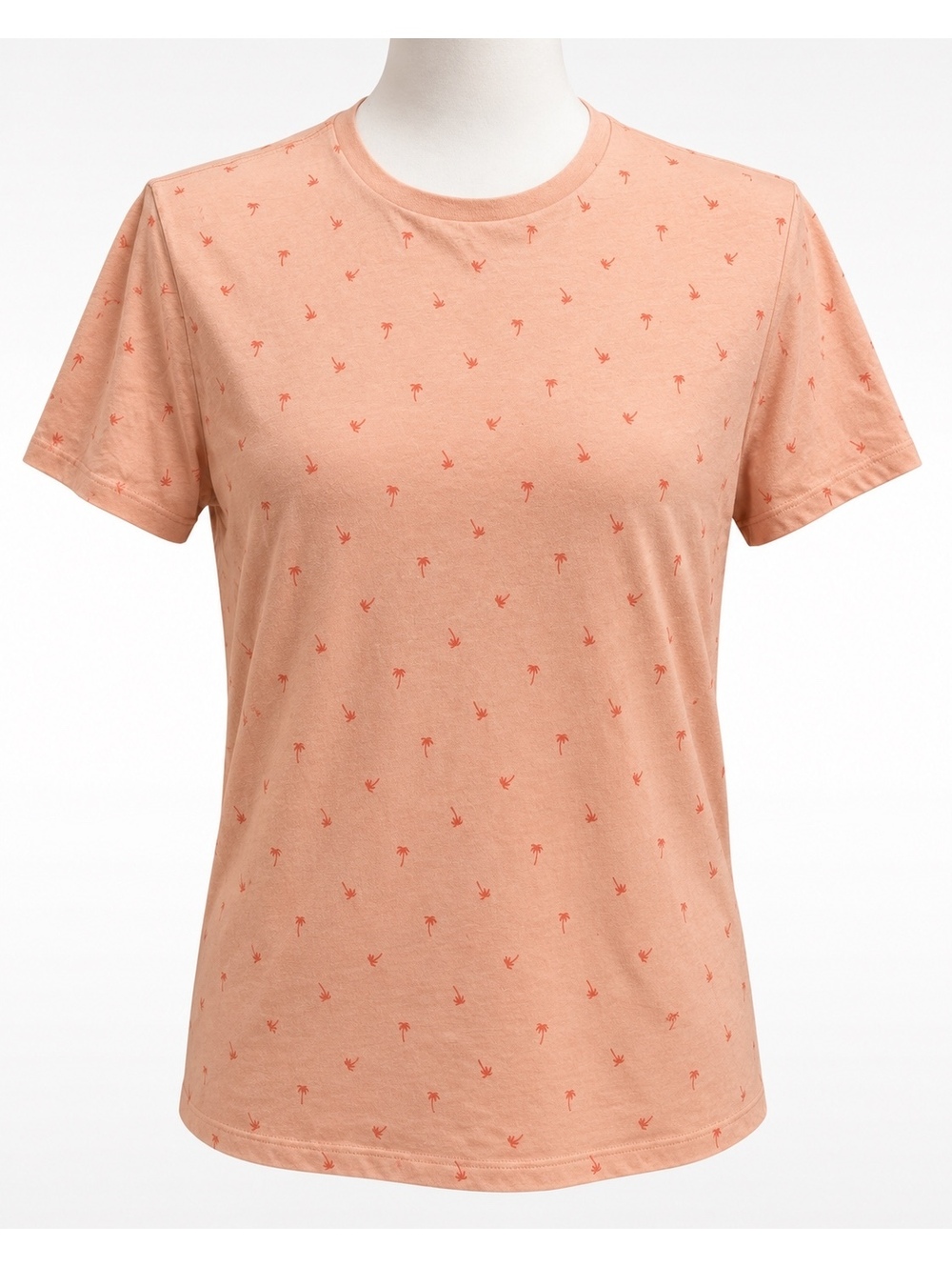 Old Navy Soft-Washed Palm Tree Print T-Shirt Size Small Peach Coral
